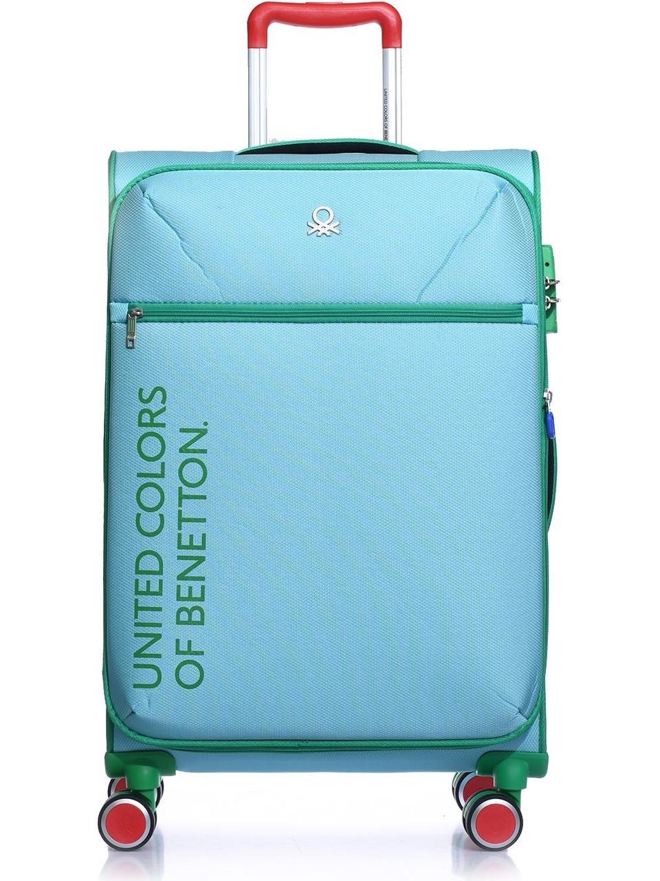United Colors Of Benetton Ultra Light Hafif Lüx Kumaş Büyük Boy Valiz Turkuaz BNT2100