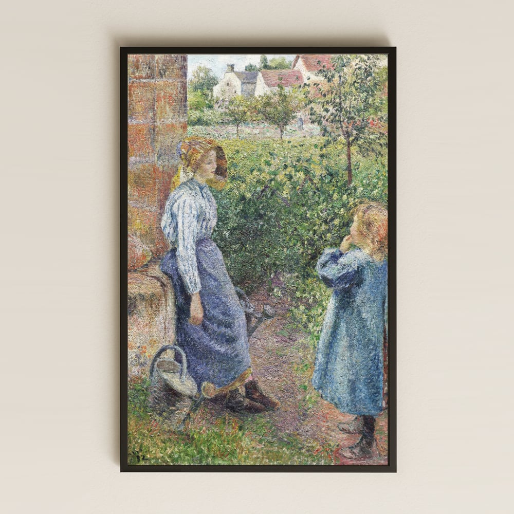 Anne ve Çocuk Bahçede - UV Baskılı Sanat Tablosu