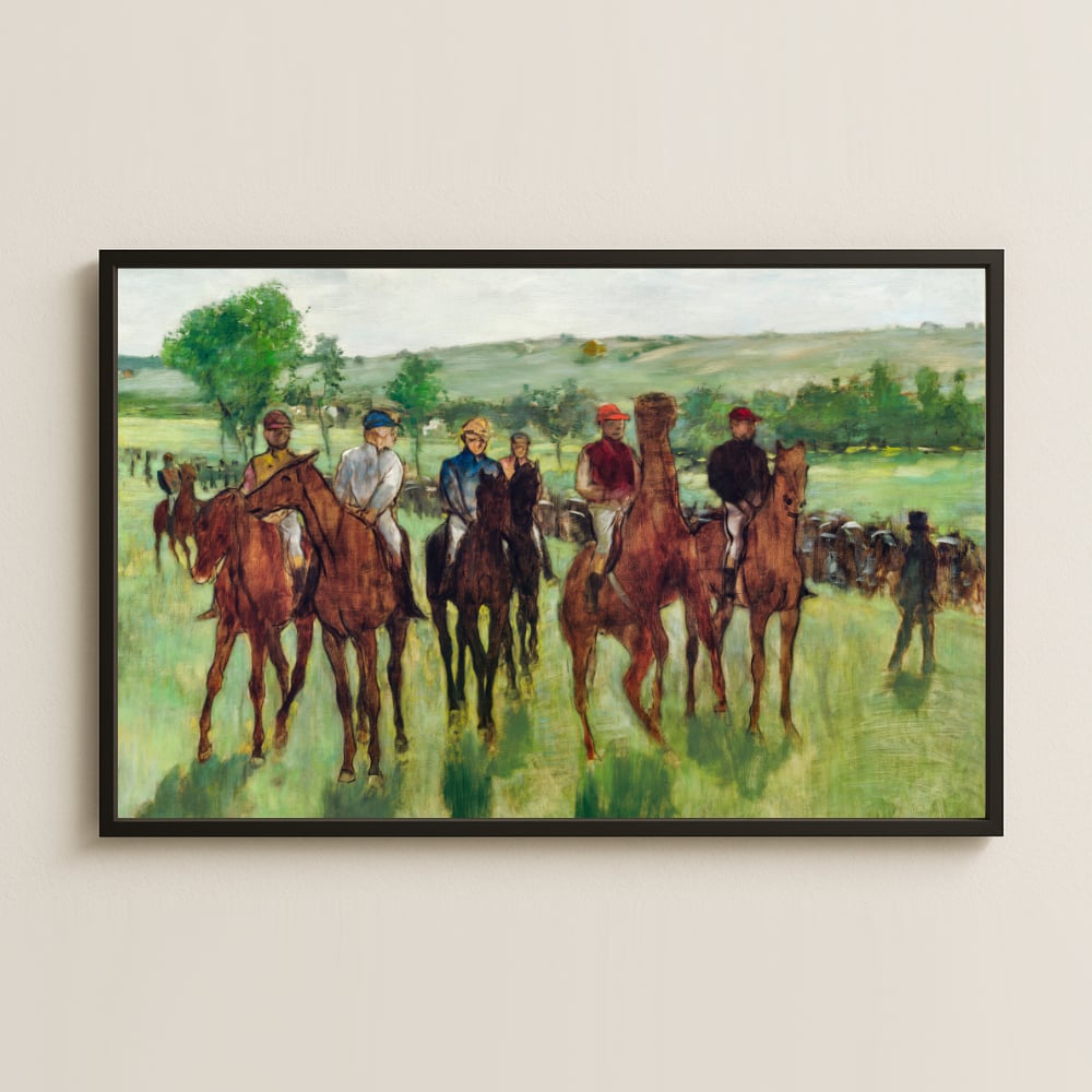 Degas Jokeyler Tablosu - At Yarışı Temalı Klasik Sanat