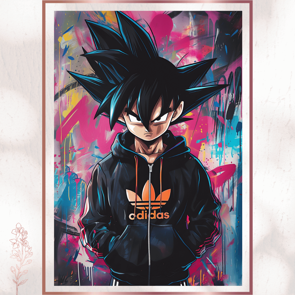 Street Style Goku - Graffiti Temalı Anime Poster