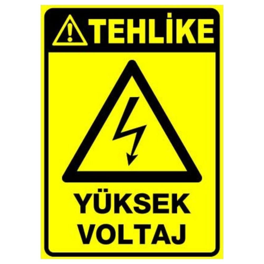 Tehlike Uyarı Levhası Yüksek Voltaj 