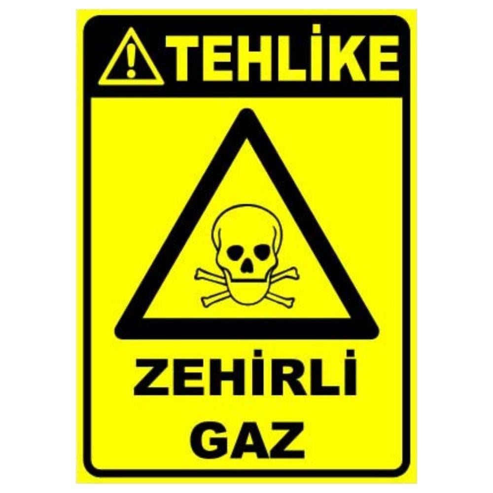 Tehlike Uyarı Levhası Zehirli Gaz 