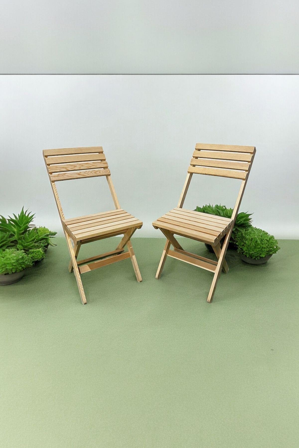 Ahşap Katlanır Sandalye Balkon Bahçe Mutfak Sandalyesi Naturel Mob241