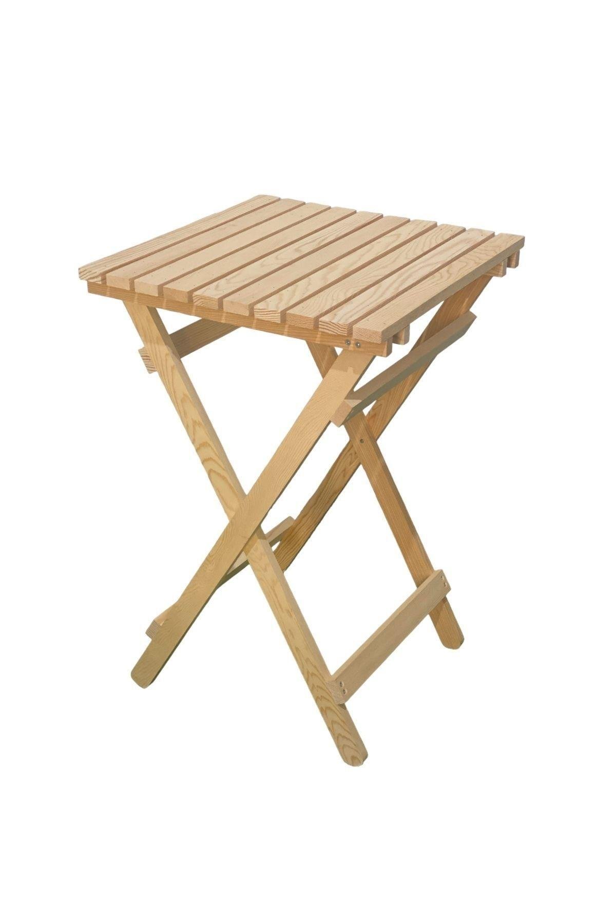 Ahşap Masa Bahçe Balkon Mutfak Teras Masası 50x50cm naturel mob243