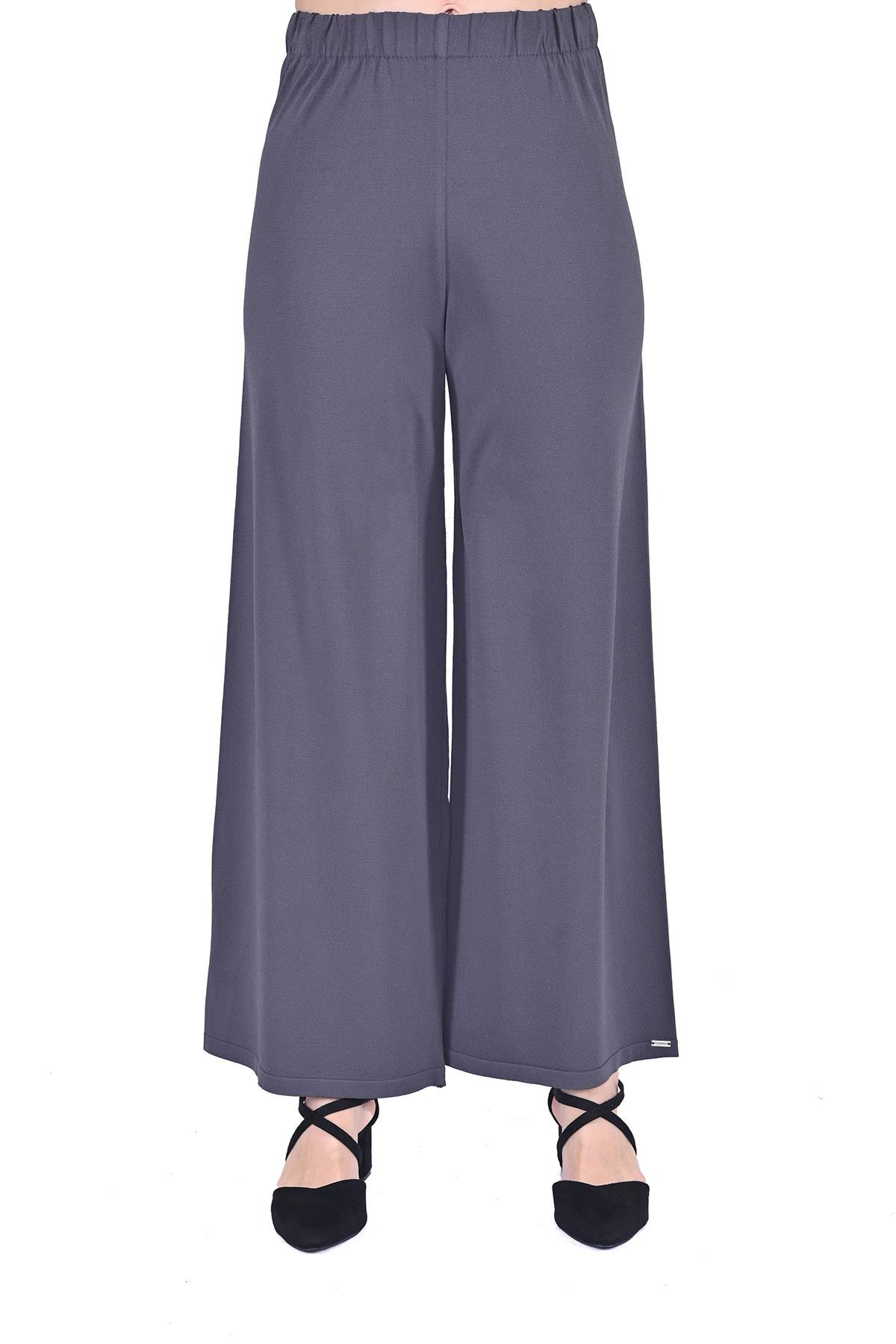 Düz Paça Triko Pantolon FÜME