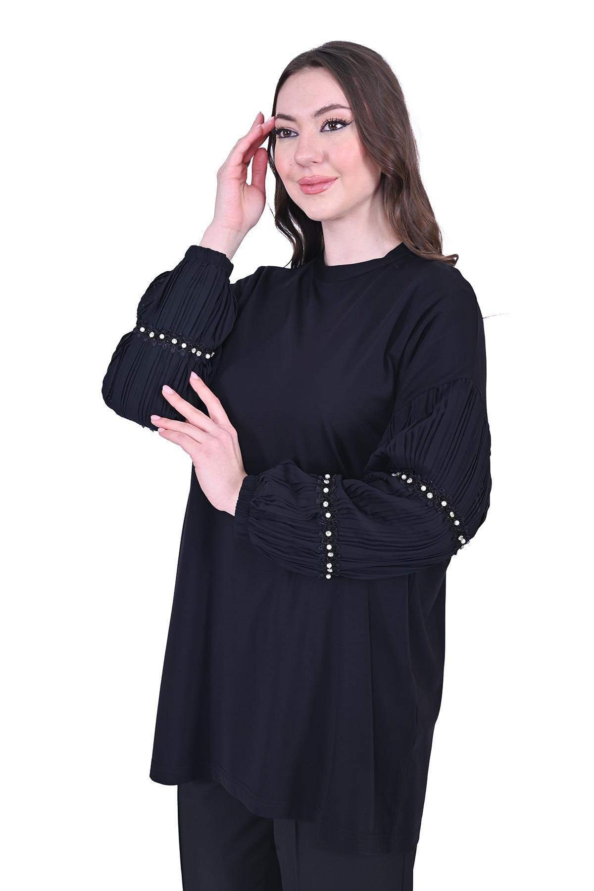 Penye Kol Pilise Tunik SİYAH
