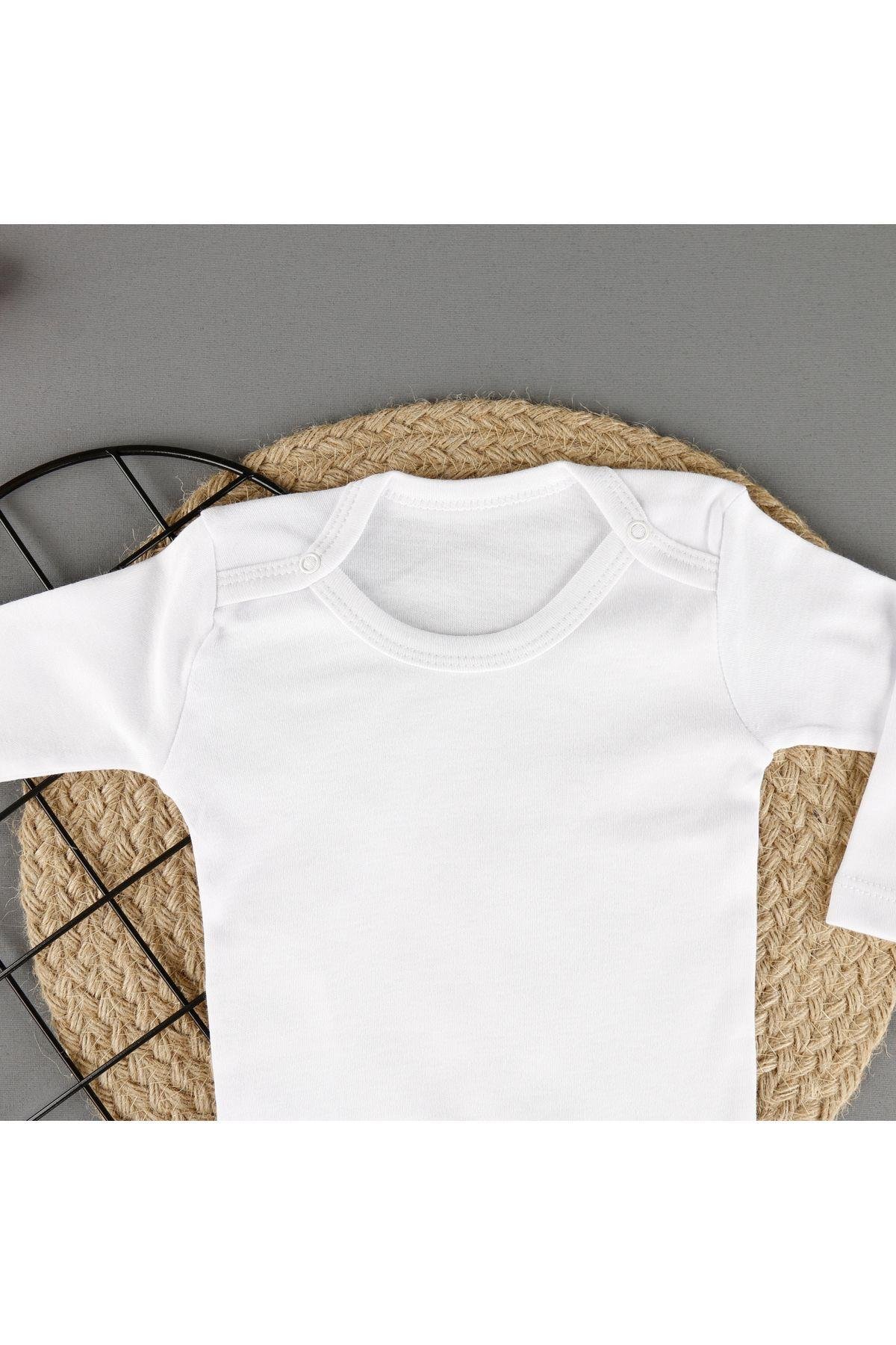 Pamuklu Düz Kollu Unisex Badi