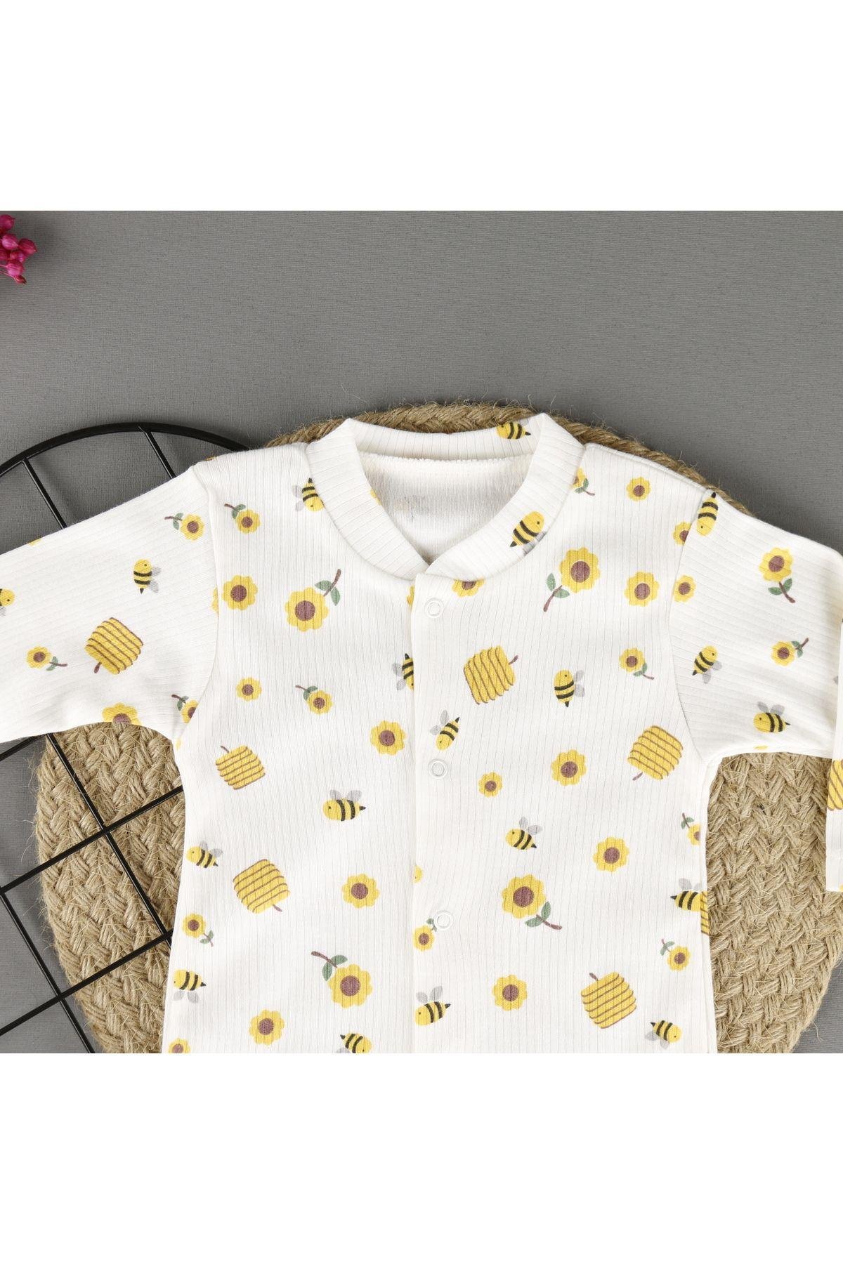 Rahat Arı Desenli Patikli Unisex Tulum