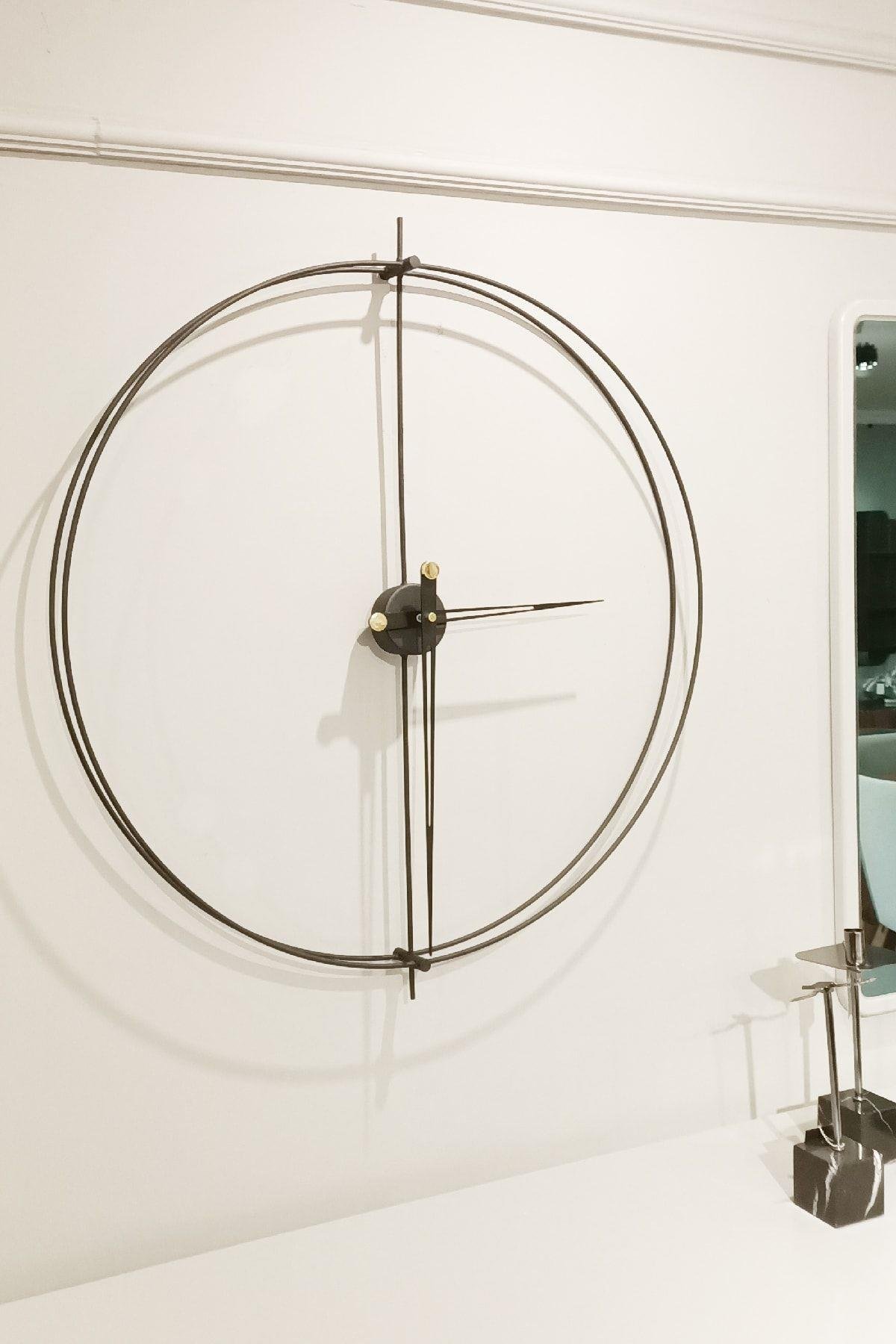 Timelock Saat 60 Cm Siyah Modern Dekoratif Duvar Saati