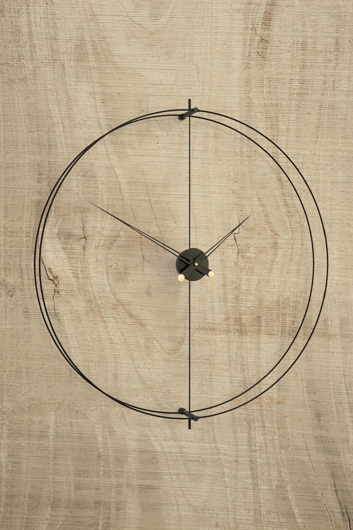 Timelock Saat 60 Cm Siyah Modern Dekoratif Duvar Saati