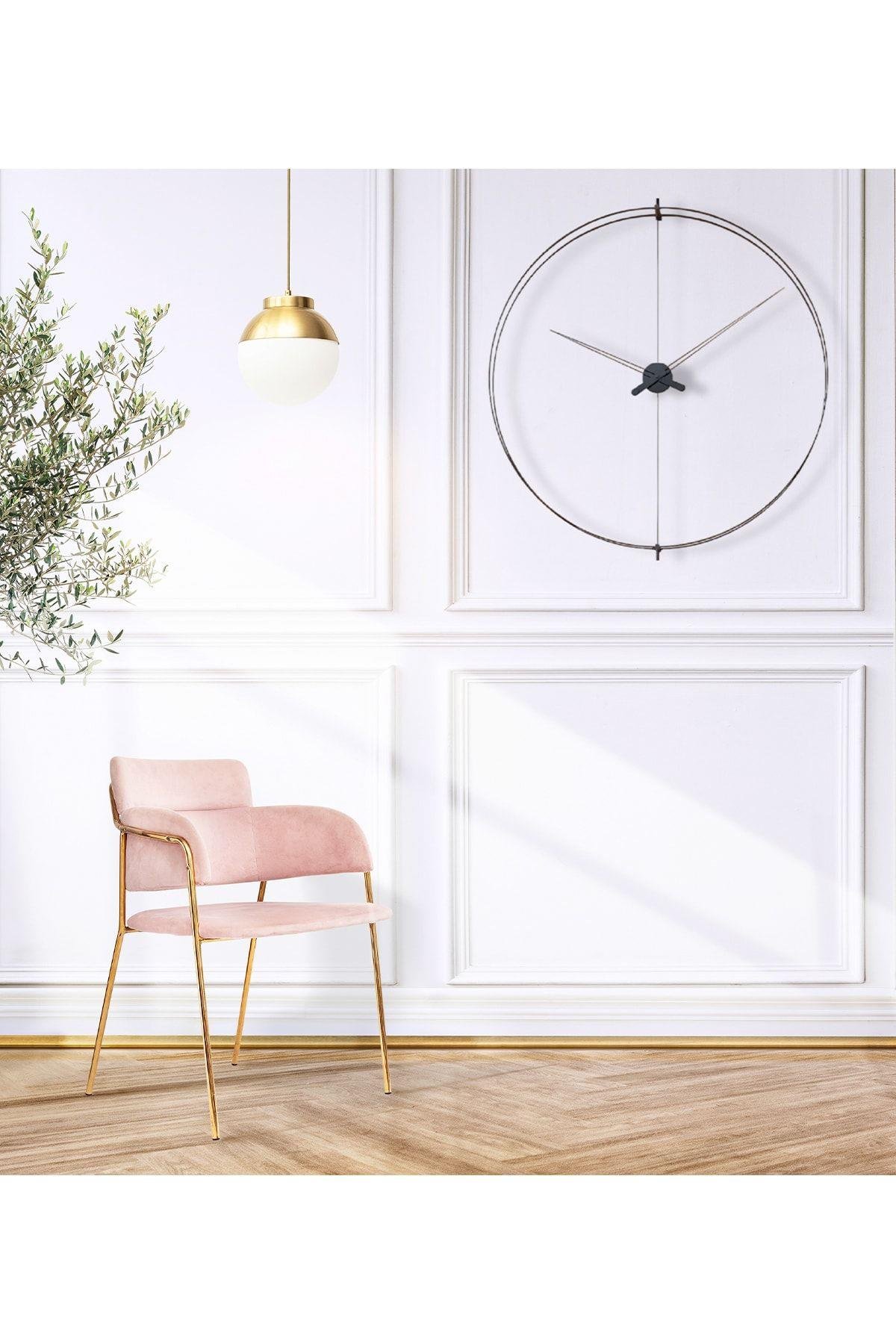Timelock Saat 60 Cm Siyah Modern Dekoratif Duvar Saati