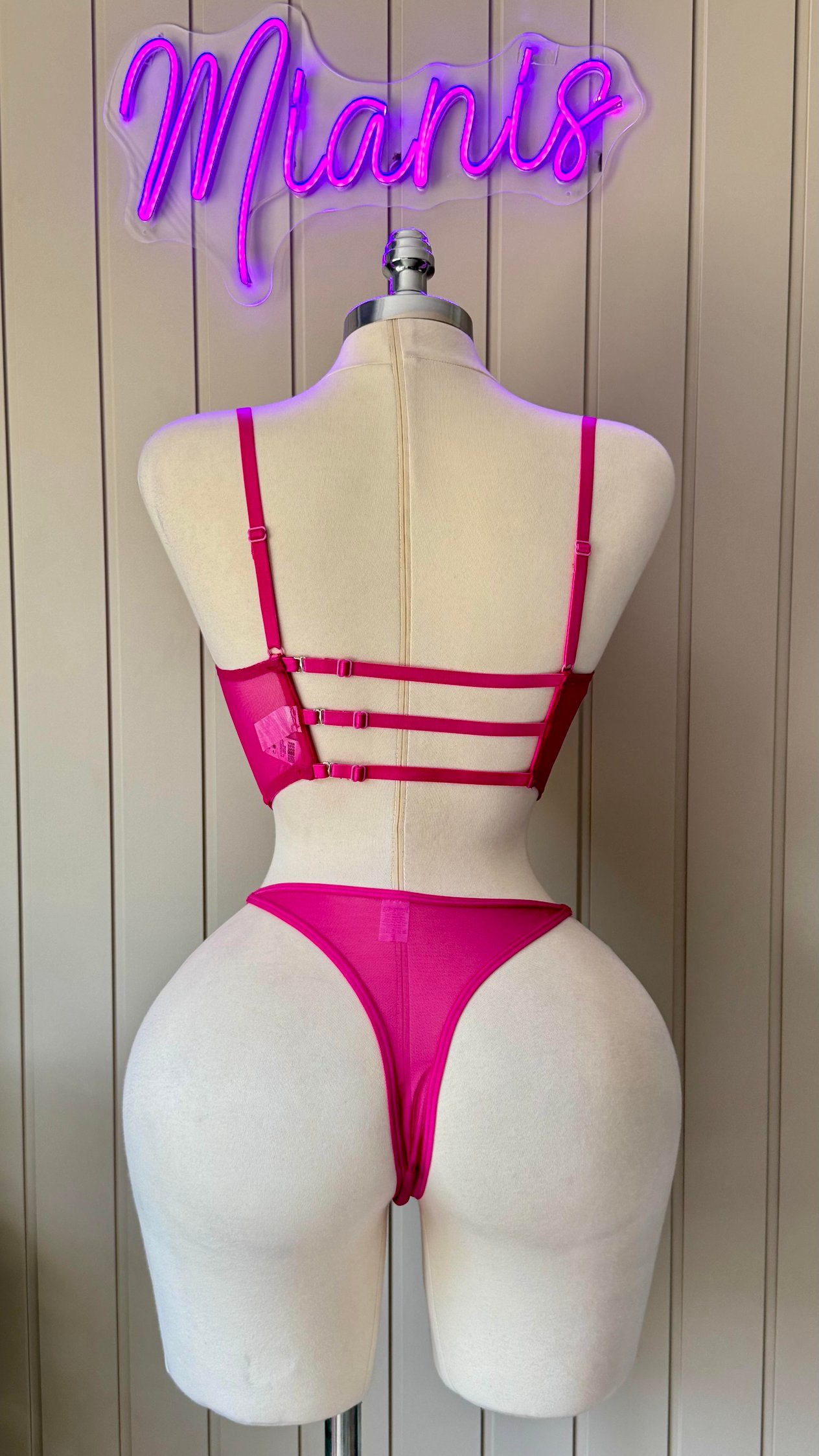 Fuşya Bralet Payetli Takım