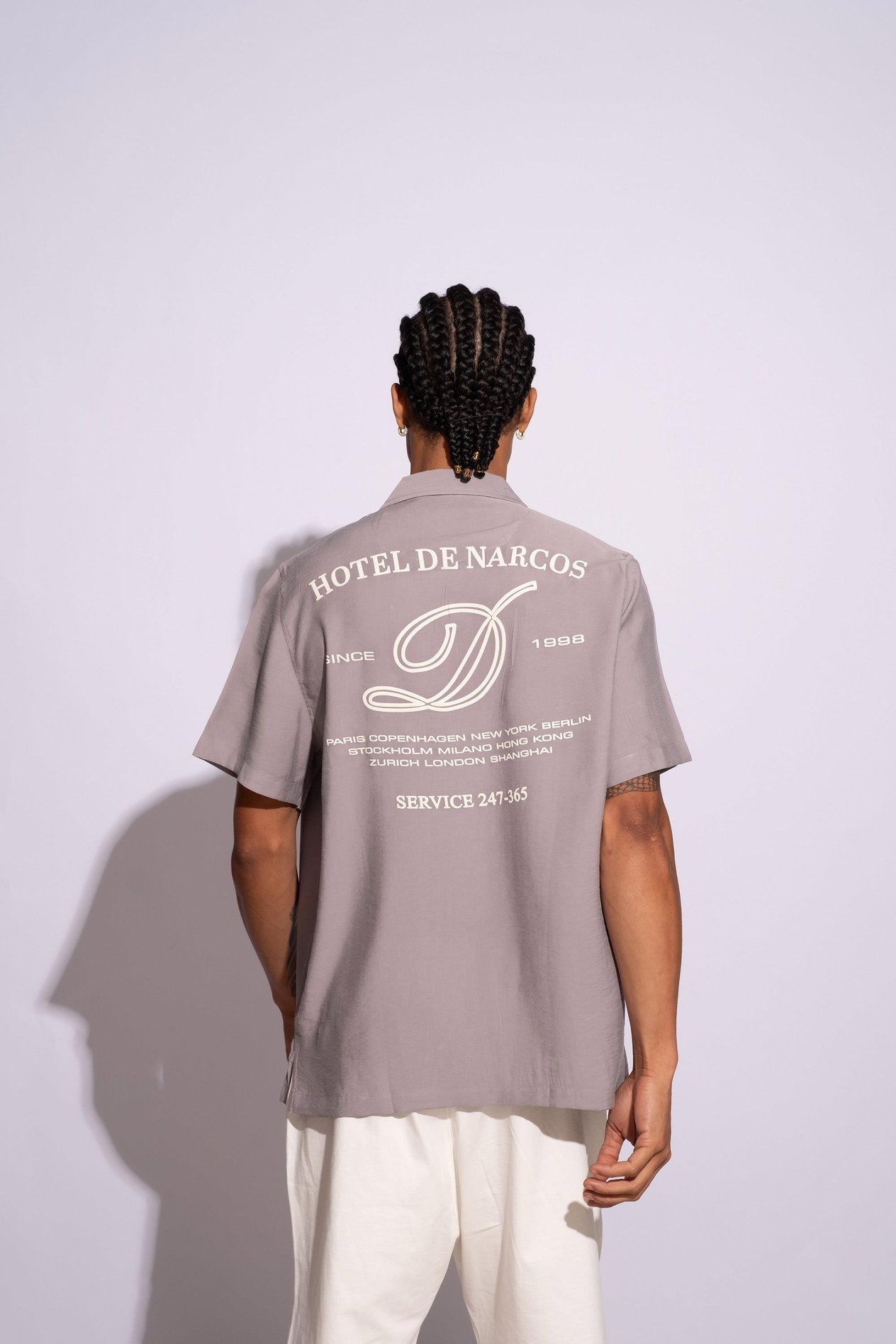 Narcos Oversize Erkek Gri Tişört Hotel Narcos Oversize Erkek