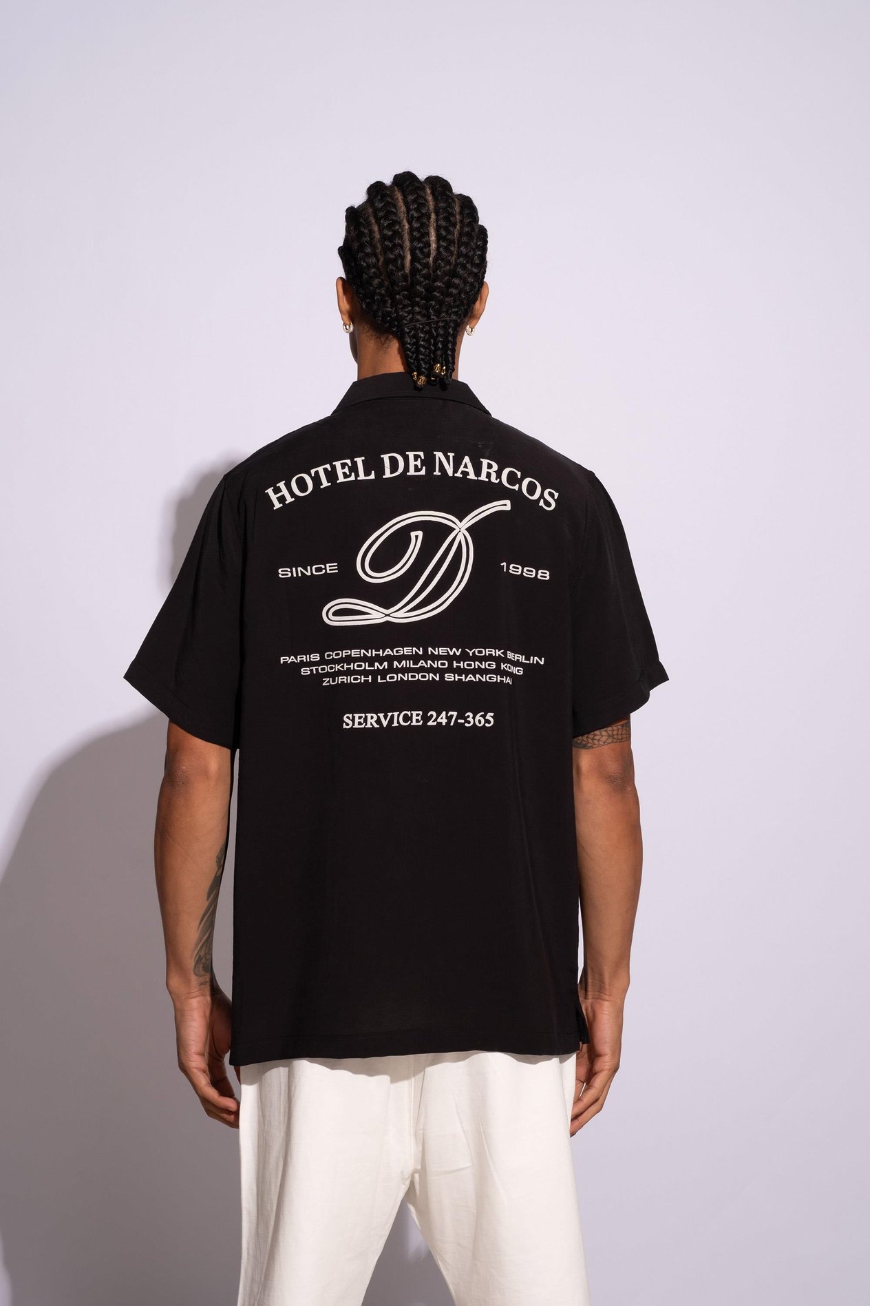 Narcos Oversize Erkek Siyah Tişört Hotel Narcos Oversize Erkek