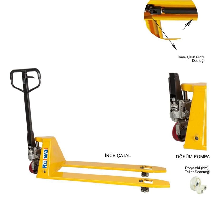 Rolwal 1 Ton İnce Çatal Manuel Transpalet FP-TR-BFL-10-P-115