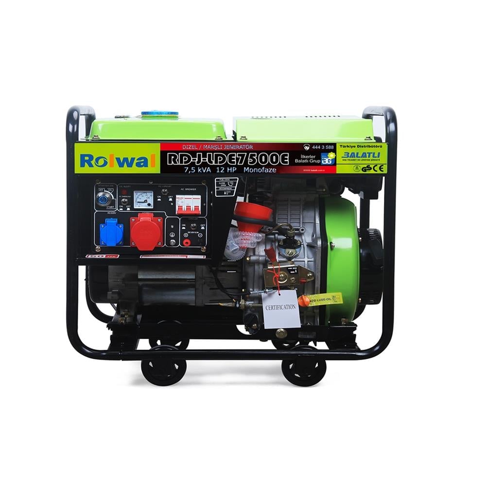 Rolwal 7,5 kVA Dizel Jeneratör Monofaze RD-J-LDE7500E
