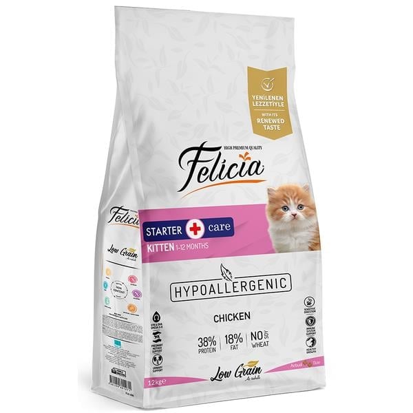 Felicia 12 Kg Tavuklu Az Tahıllı Yavru Kedi Maması HypoAllergenic Kedi Maması