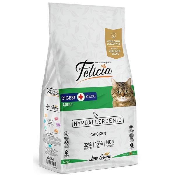 Felicia 12 Kg Tavuklu Az Tahıllı Yetişkin Kedi Maması HypoAllergenic Kedi Maması