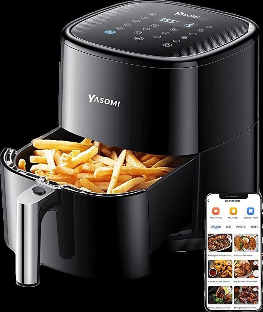 Yasomi Y22 Airfryer 1500w 5lt Akıllı Fritöz ( Siyah)