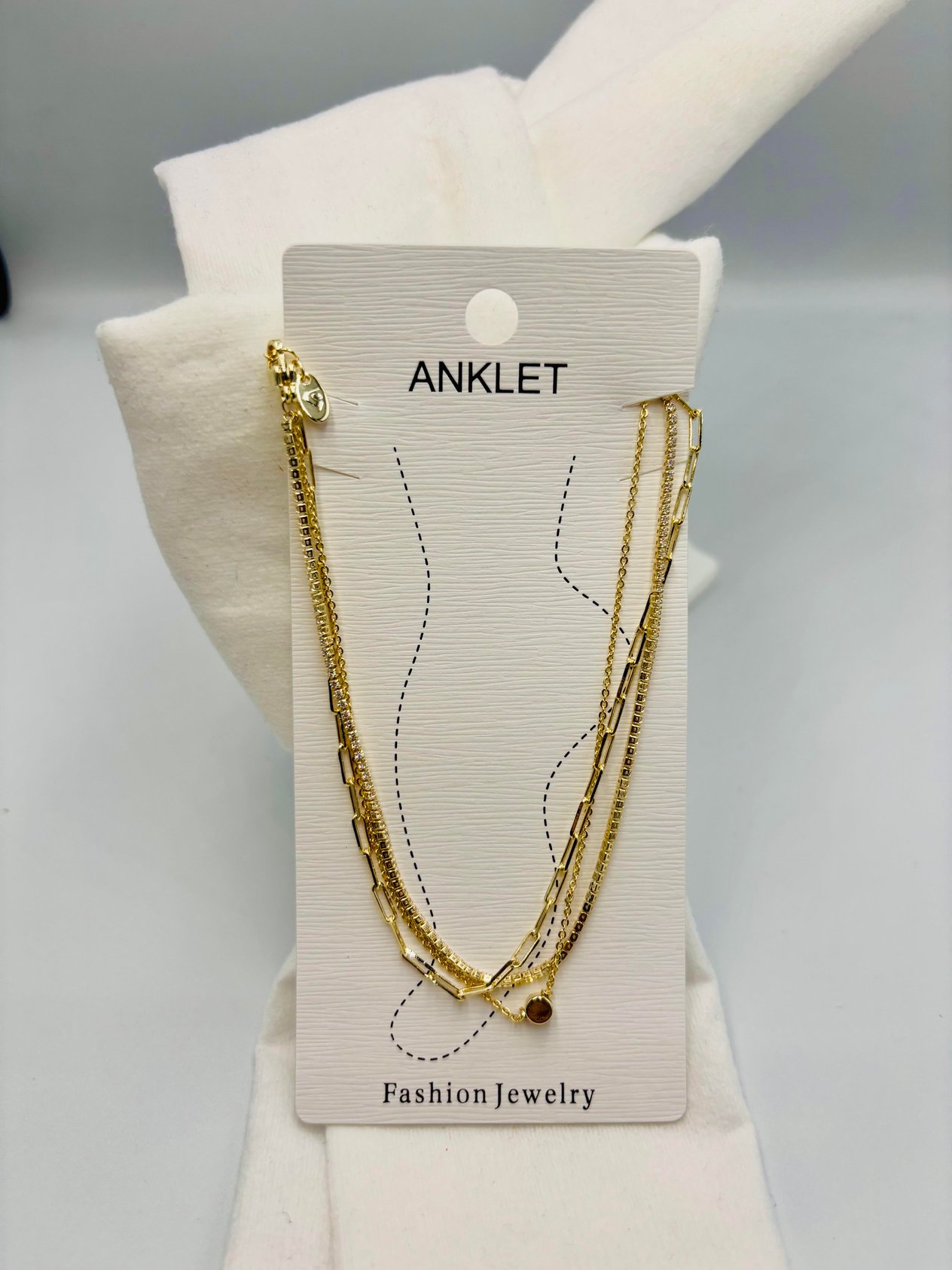 Çift Zincirli  Gold Halhal