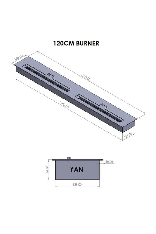 BACASIZ 120CM BURNER ŞÖMİNE
