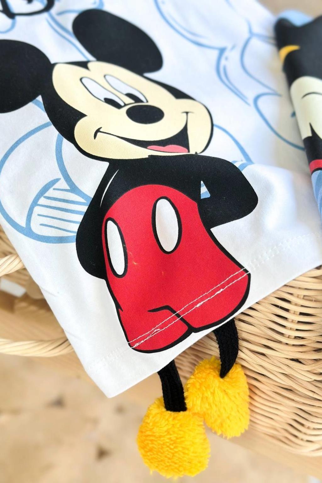 Mavi Mickey Baskılı 3 Boyutlu Eşofman Takım