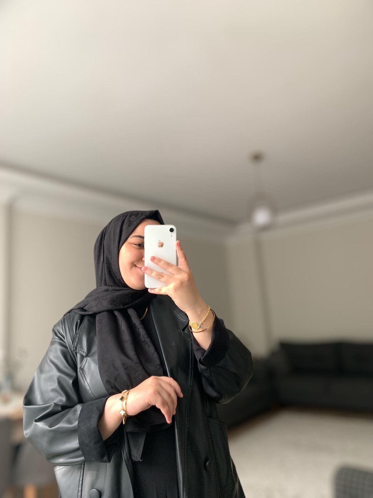 Geometrik Desen Jakar Şal Siyah