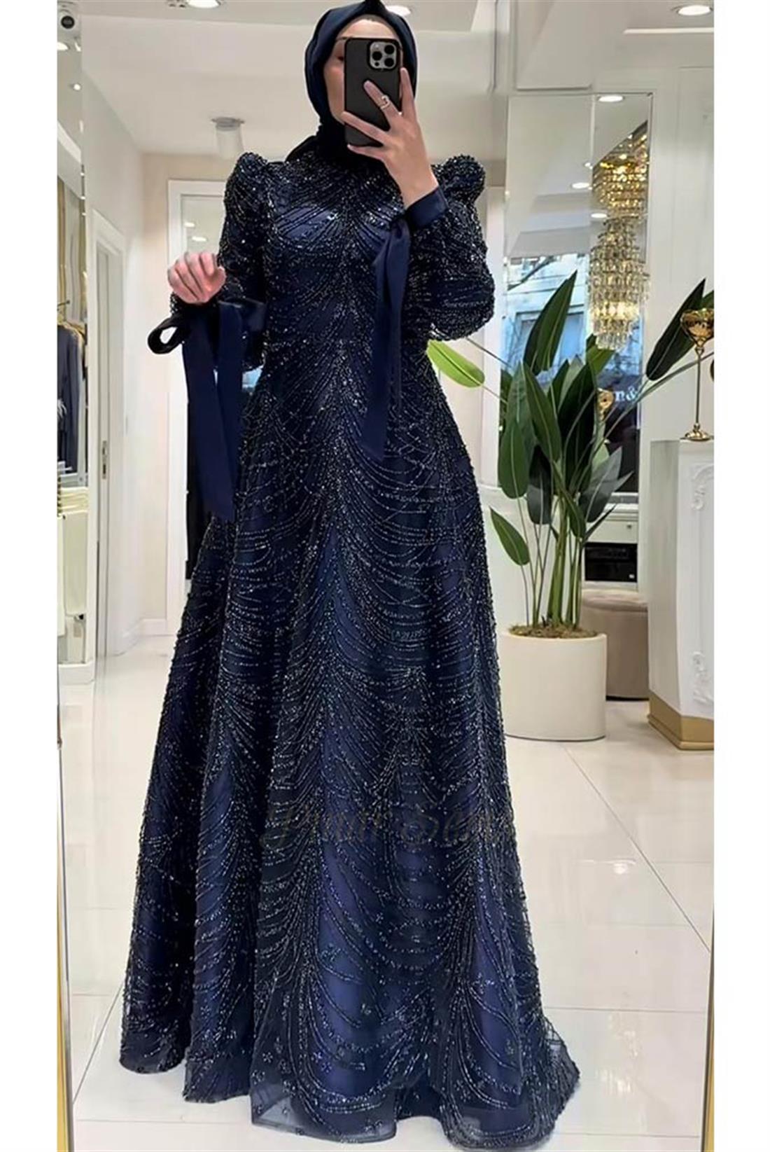 Pınar Şems Hüsna Abiye Lacivert