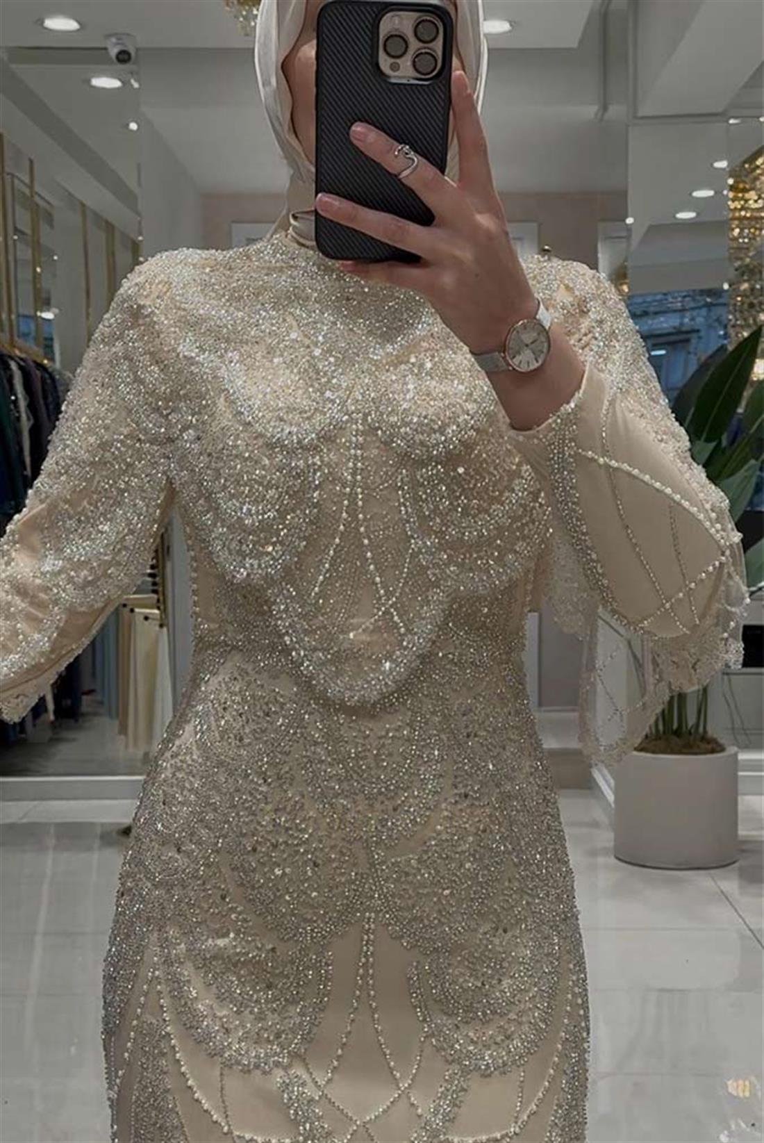 Pınar Şems Lavanta Abiye Gold
