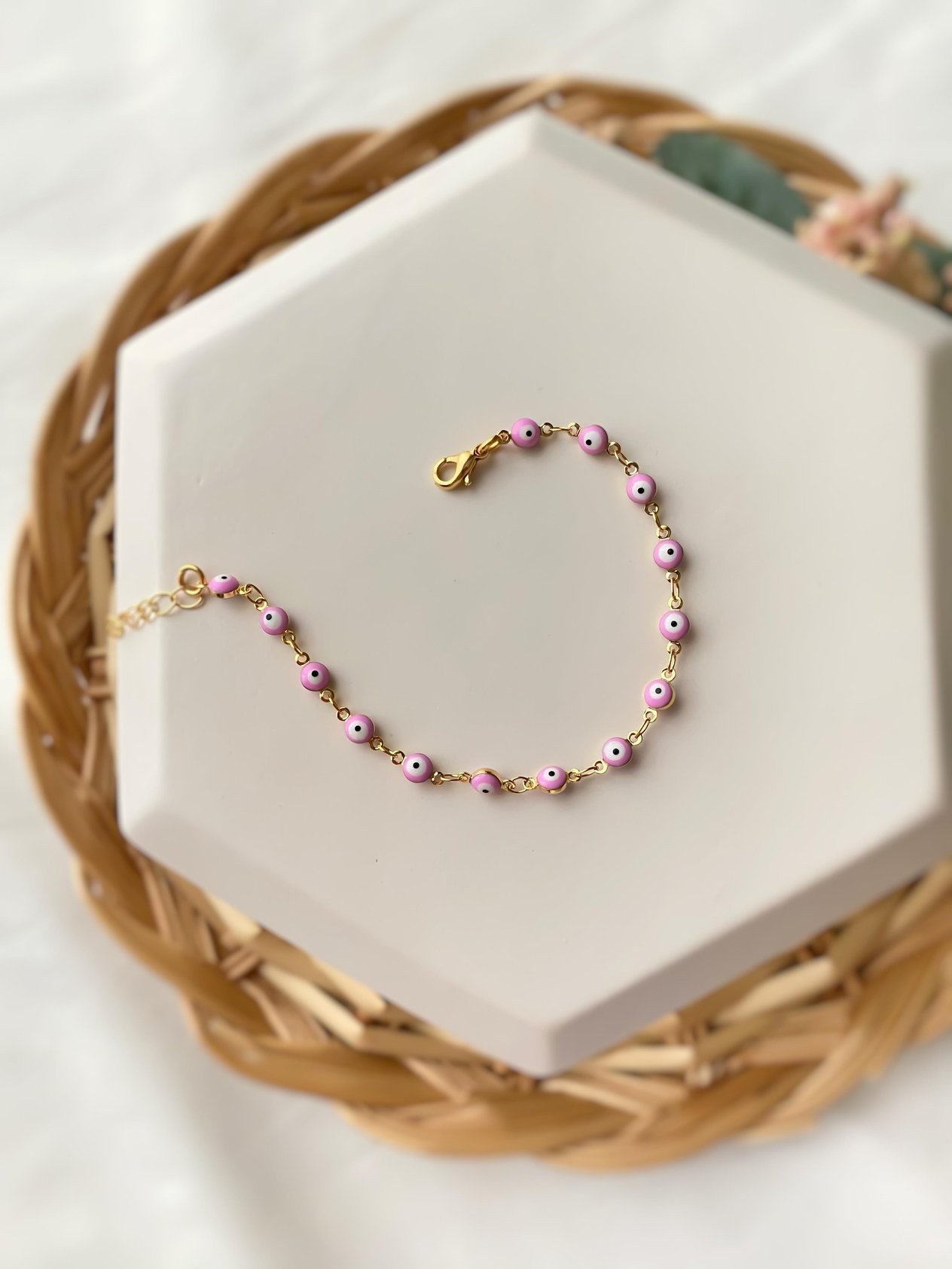 Pembe Nazar Boncuğu Bileklik