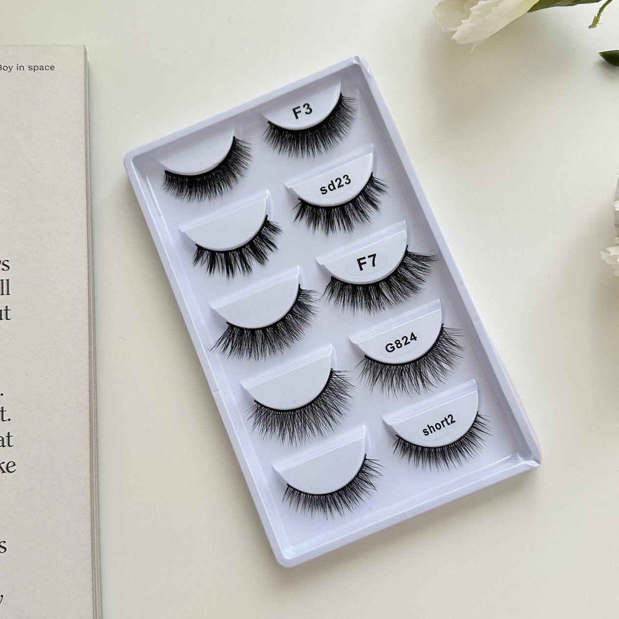 Takmakirpiğim Beşli Doğal Ipek Takma Kirpik Short Mix Set ve Powerliner Kalem Yapıştırıcı