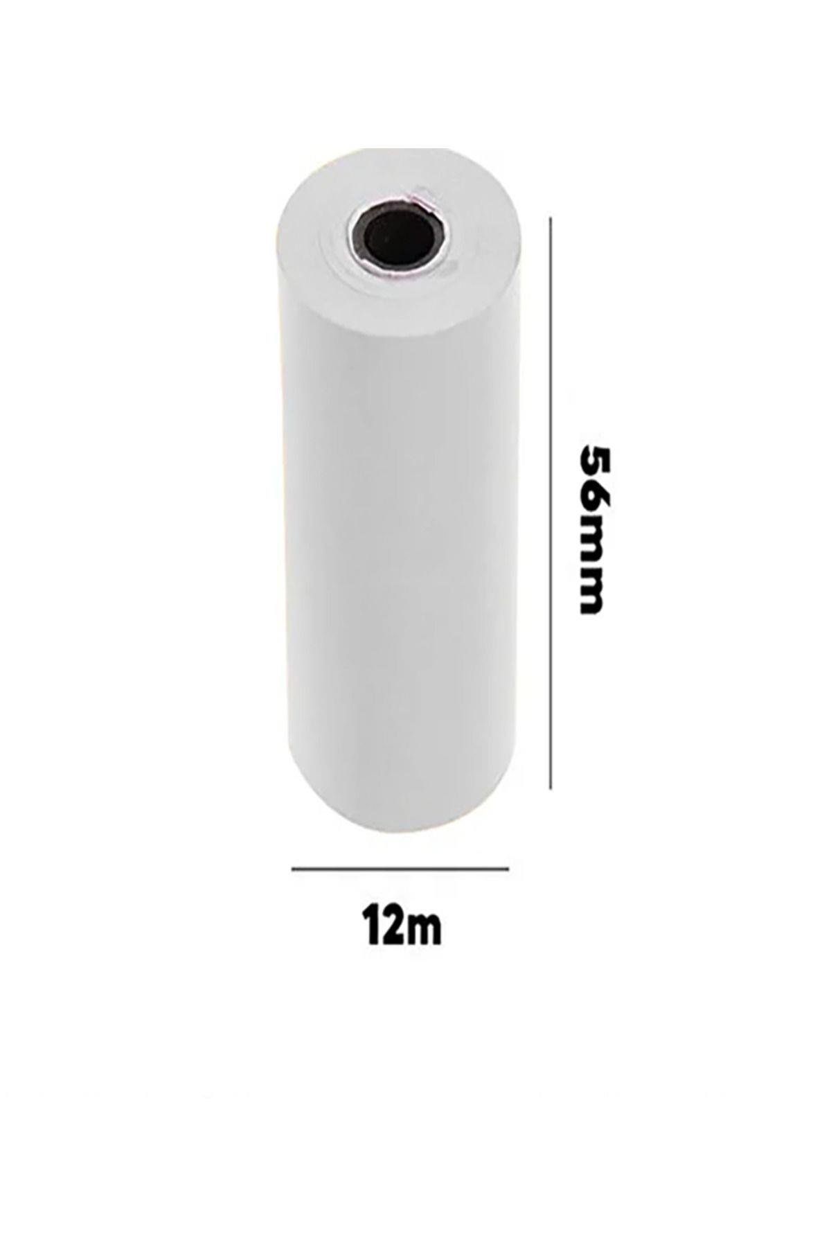 50 ADET Termal Pos ve Adisyon Rulosu, Termal Yazıcı Kağıdı, Termal Bilgi Fişi 56 Mm X 12 Mt