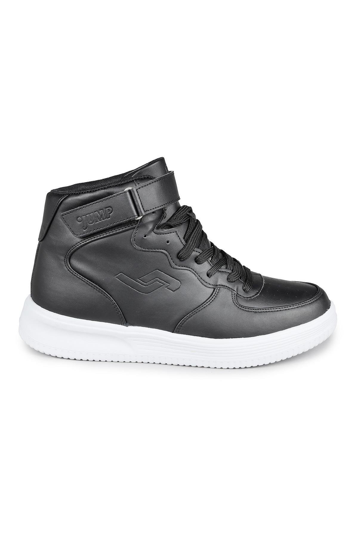 16309 Yüksek Bilekli Siyah - Beyaz Erkek Sneaker Günlük Spor Ayakkabı