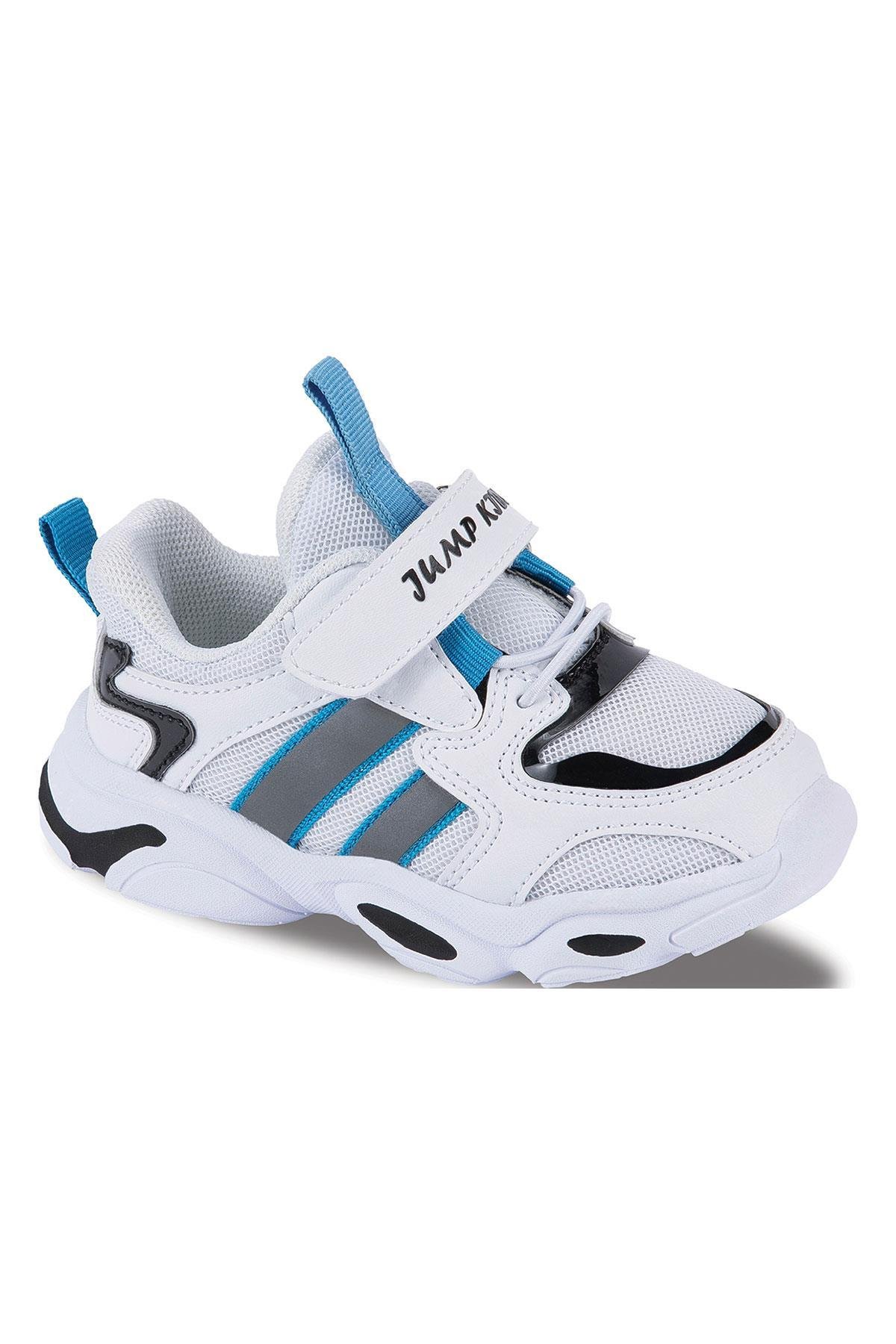 26056 Beyaz - Mavi Çocuk Sneaker Günlük Spor Ayakkabı