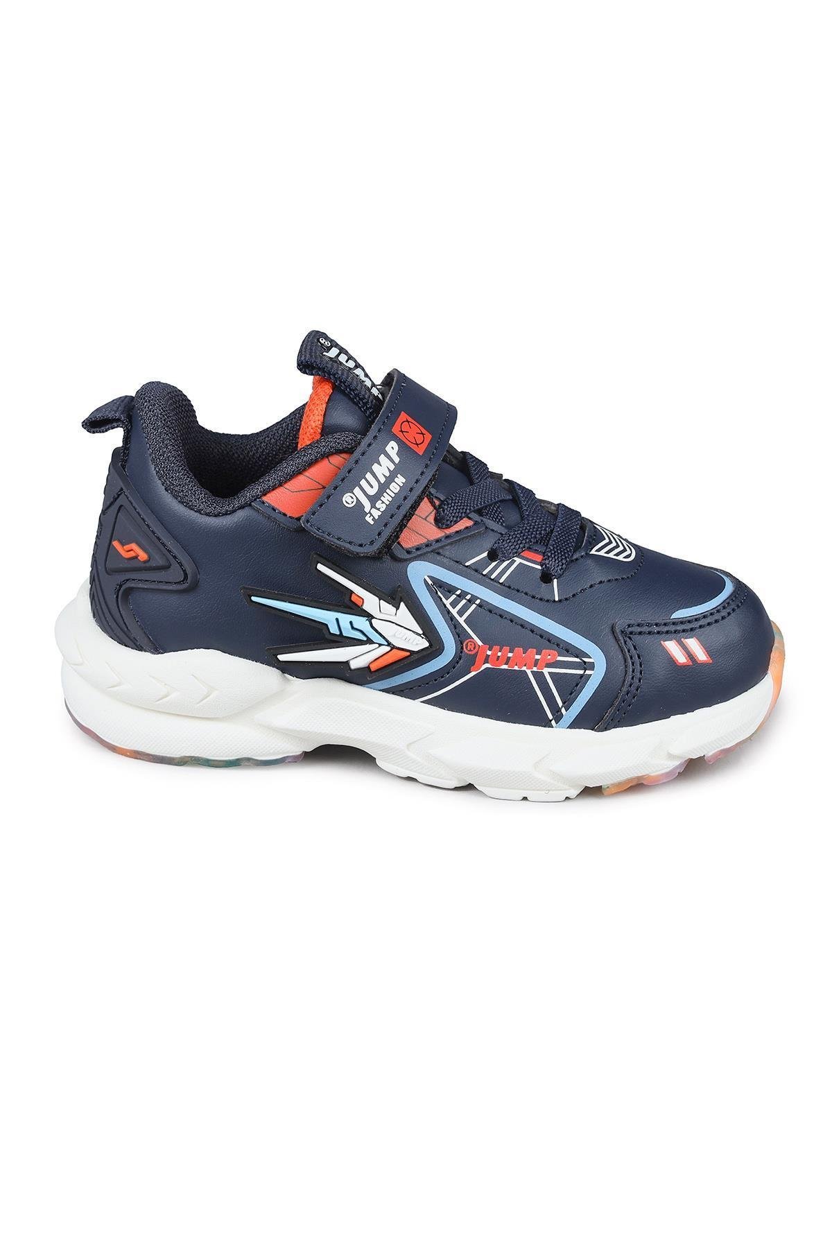 26982 Cırtlı Lacivert - Turuncu Üniseks Çocuk Sneaker Günlük Spor Ayakkabı