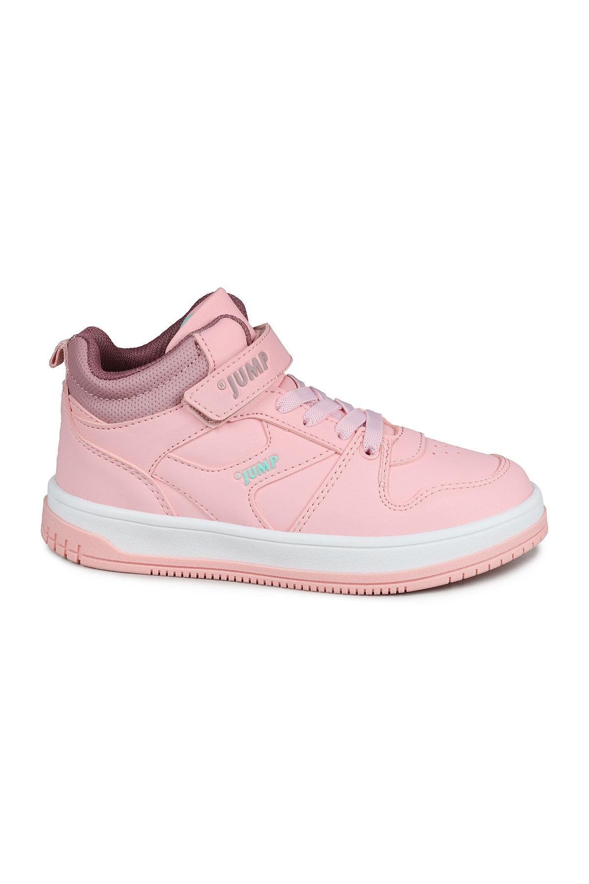 27758 Cırtlı Yüksek Bilekli Gül Rengi Kız Çocuk Sneaker Günlük Spor Ayakkabı