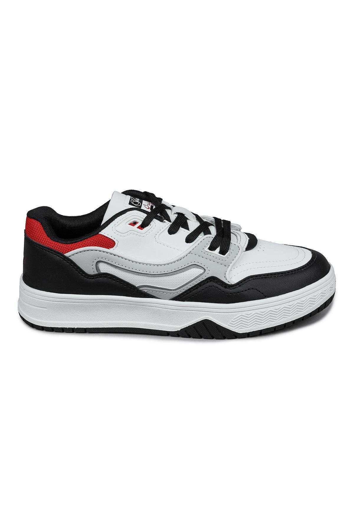 28520 Beyaz - Siyah Erkek Sneaker Günlük Spor Ayakkabı
