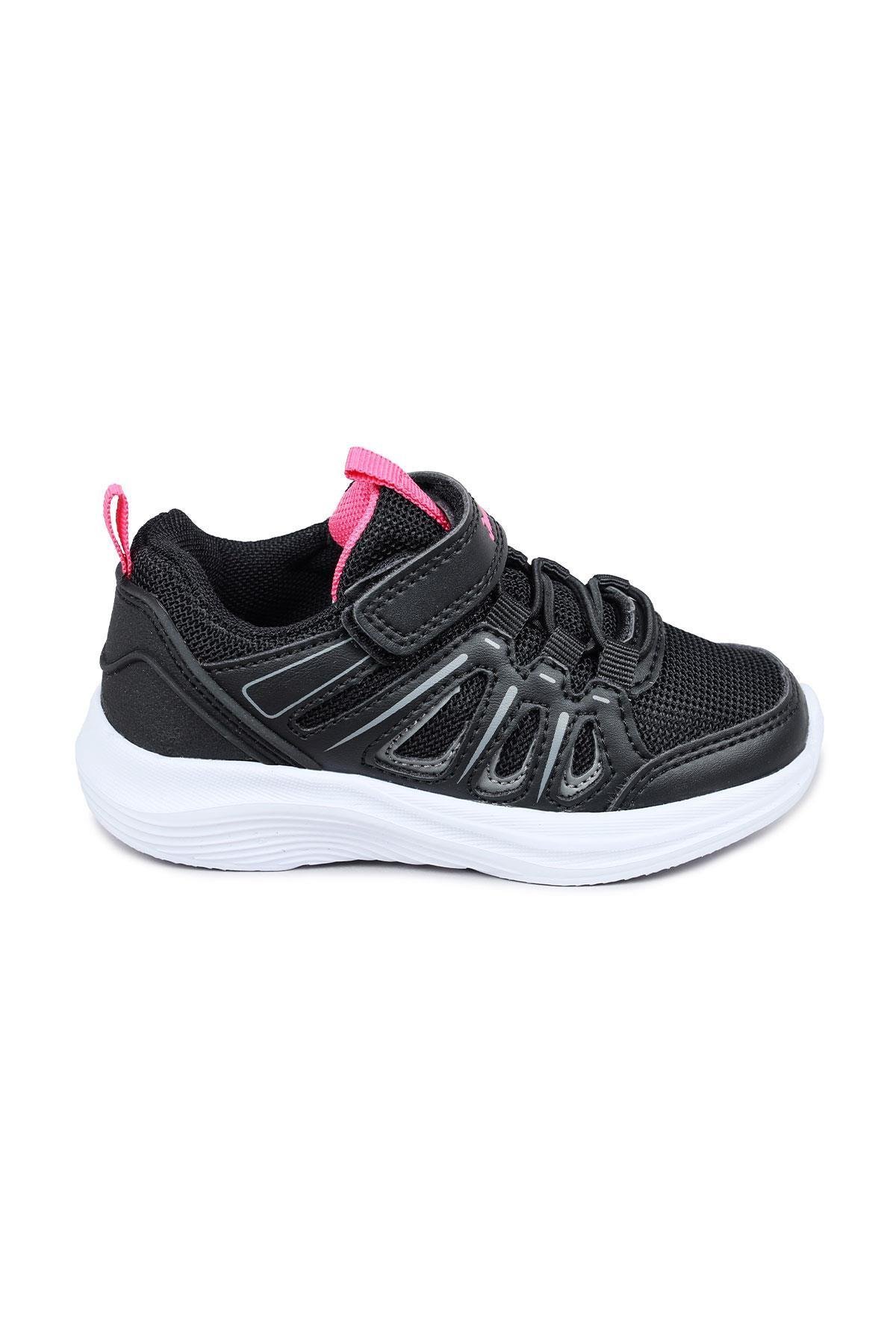 29183 Cırtlı Siyah Kız Çocuk Sneaker Günlük Spor Ayakkabı