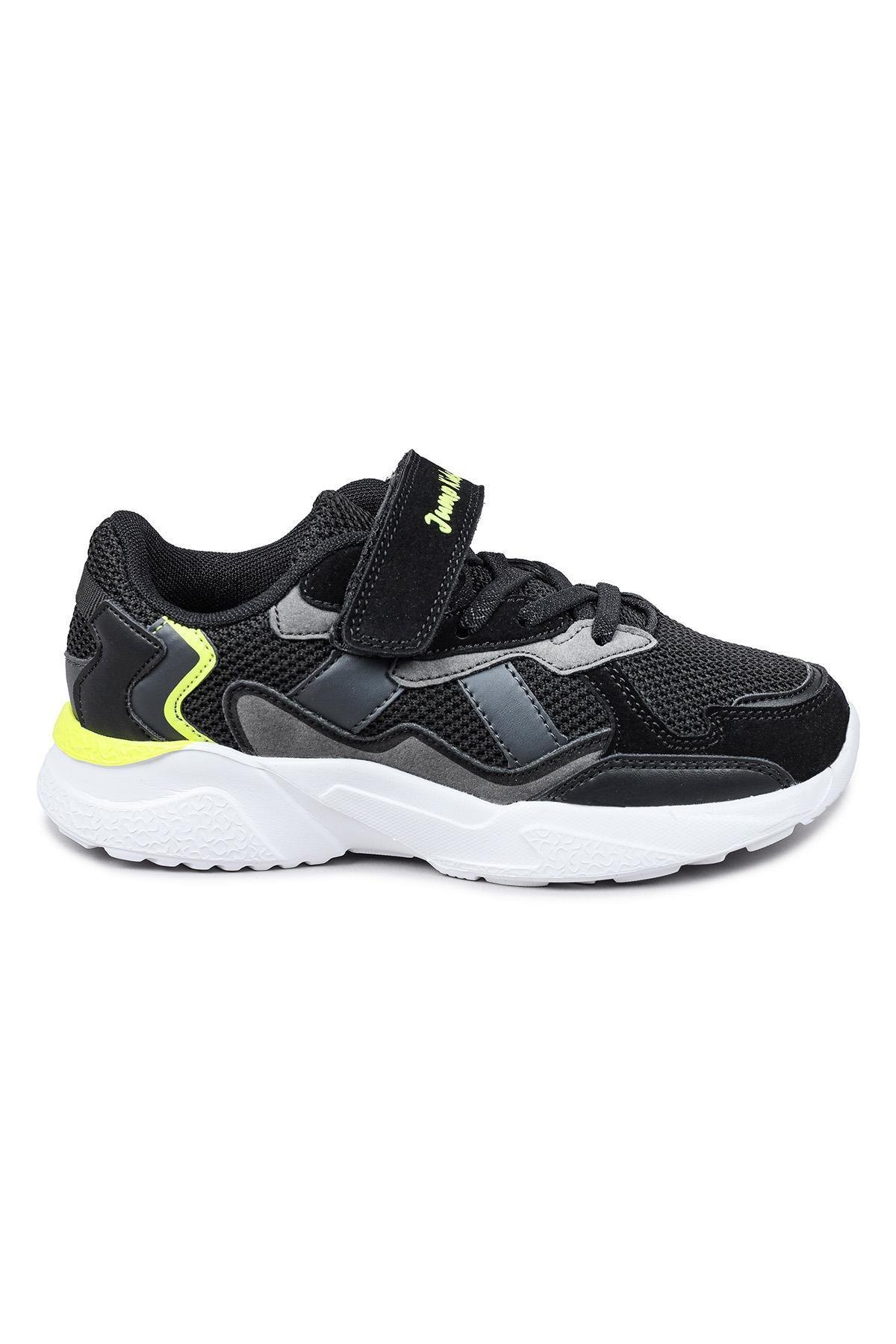 29189 Cırtlı Siyah - Gri Üniseks Çocuk Sneaker Günlük Spor Ayakkabı