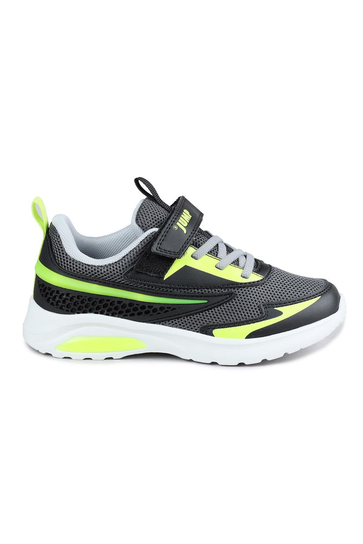 30007 Siyah - Neon Yeşil Üniseks Çocuk Sneaker Günlük Spor Ayakkabı