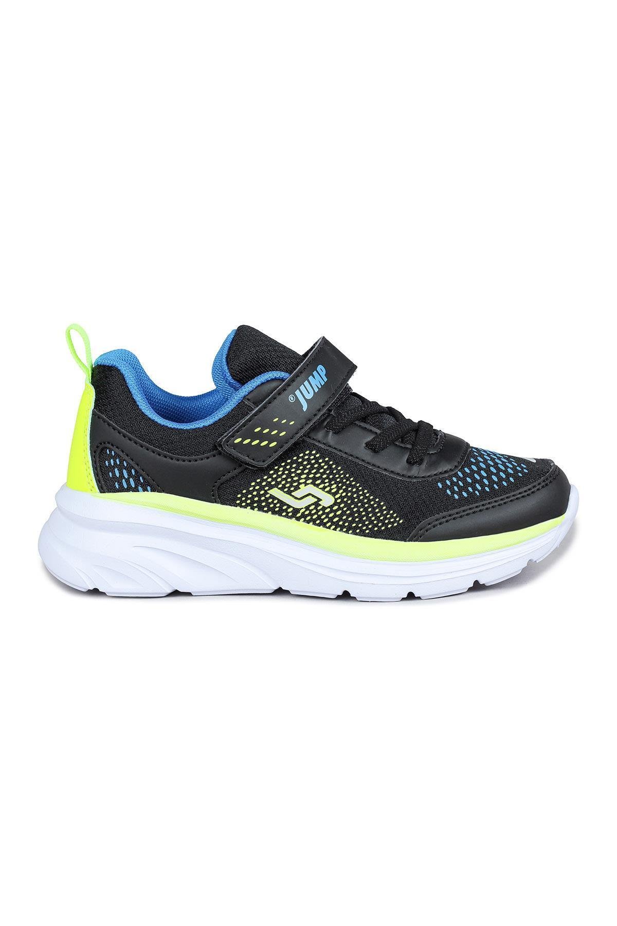 30008 Siyah - Neon Yeşil Üniseks Çocuk Sneaker Günlük Spor Ayakkabı