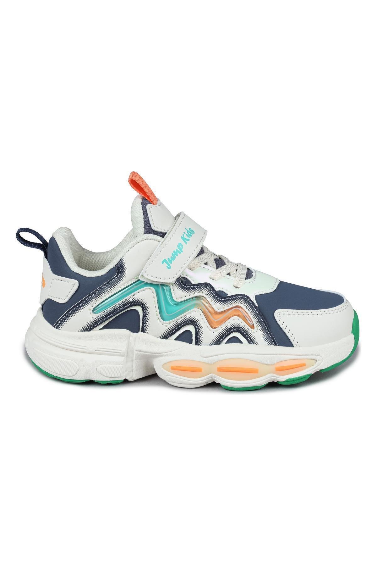 31098 Bej - Mavi Sneaker Çocuk Spor Ayakkabı