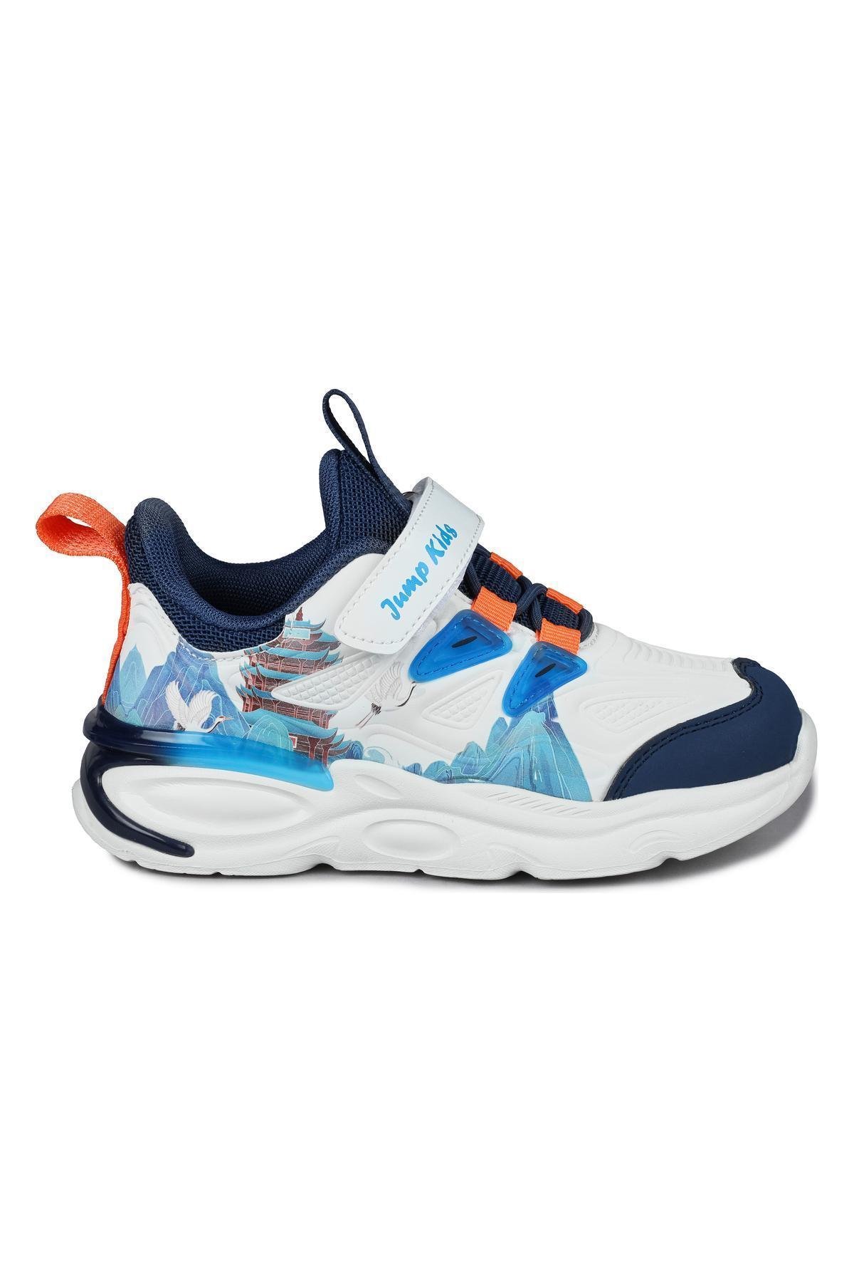 31103 Beyaz - Lacivert Sneaker Çocuk Spor Ayakkabı