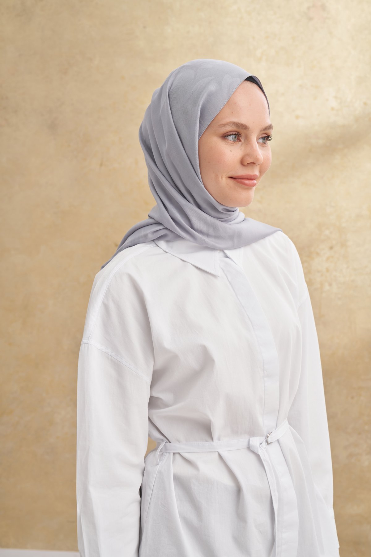 BAMBU BAROQ DESEN ŞAL - GRİ