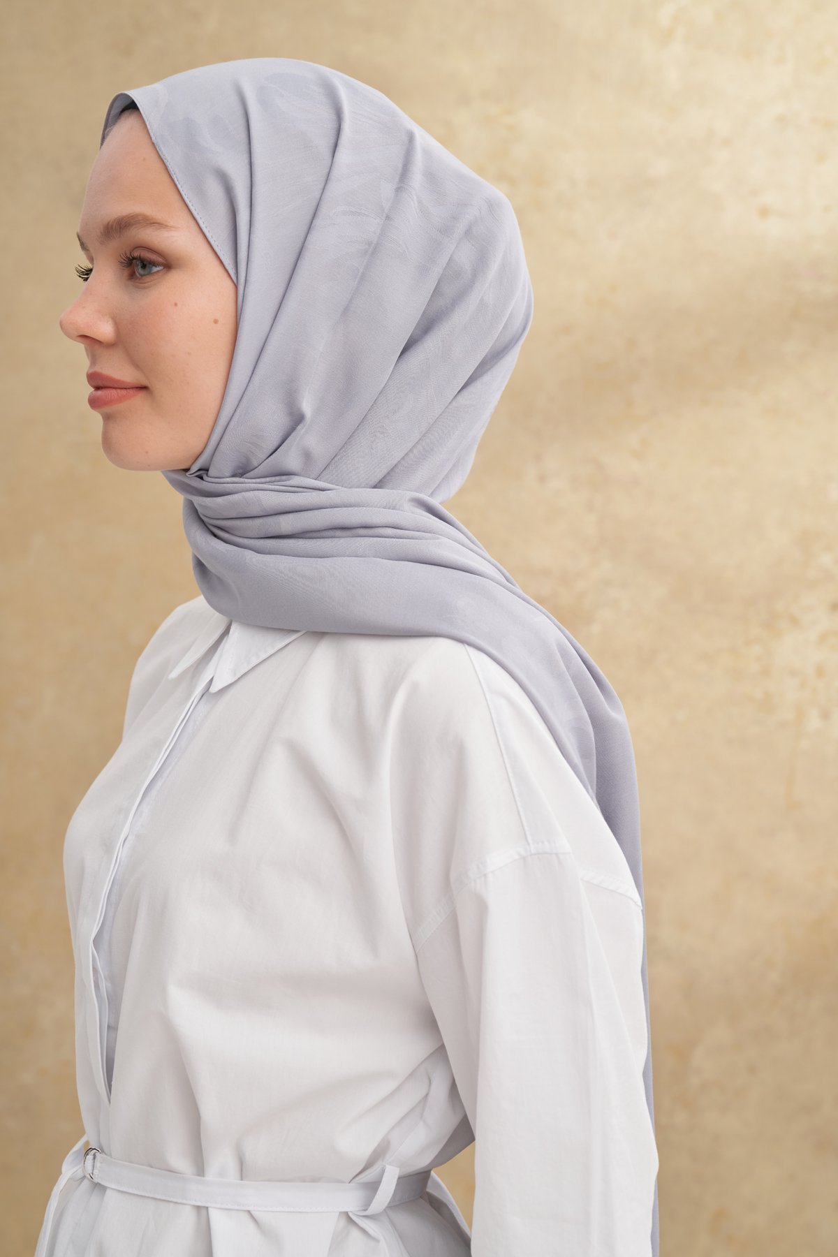 BAMBU BAROQ DESEN ŞAL - GRİ