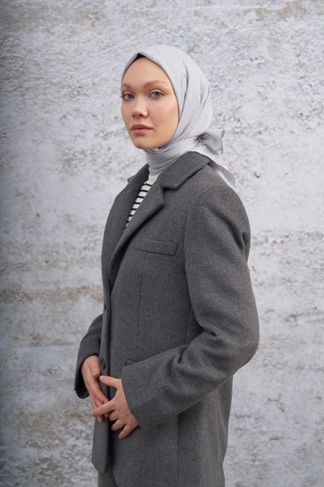 BAMBU KRAŞ DESEN EŞARP - GÜMÜŞ