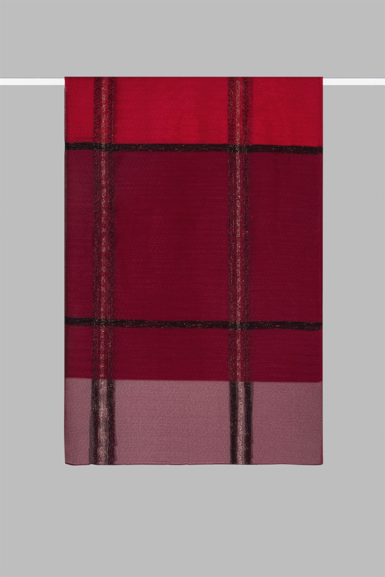 ÇİFT RENKLİ EKOSE ŞAL - BORDO