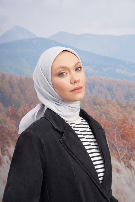 COTTON MONOGRAM EŞARP - GÜMÜŞ