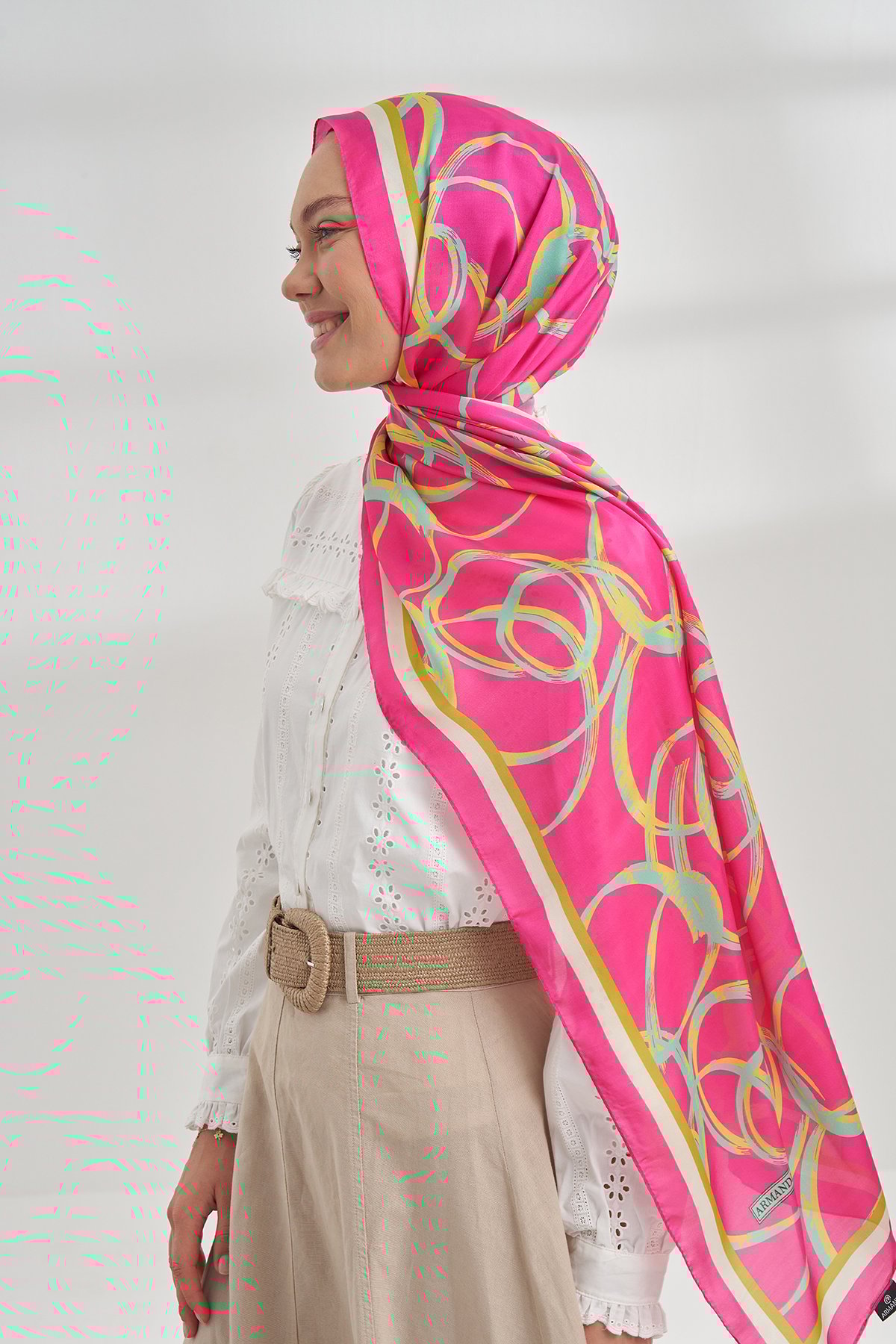ETHNIC VUAL CIRCLE DESEN ŞAL - FUŞYA