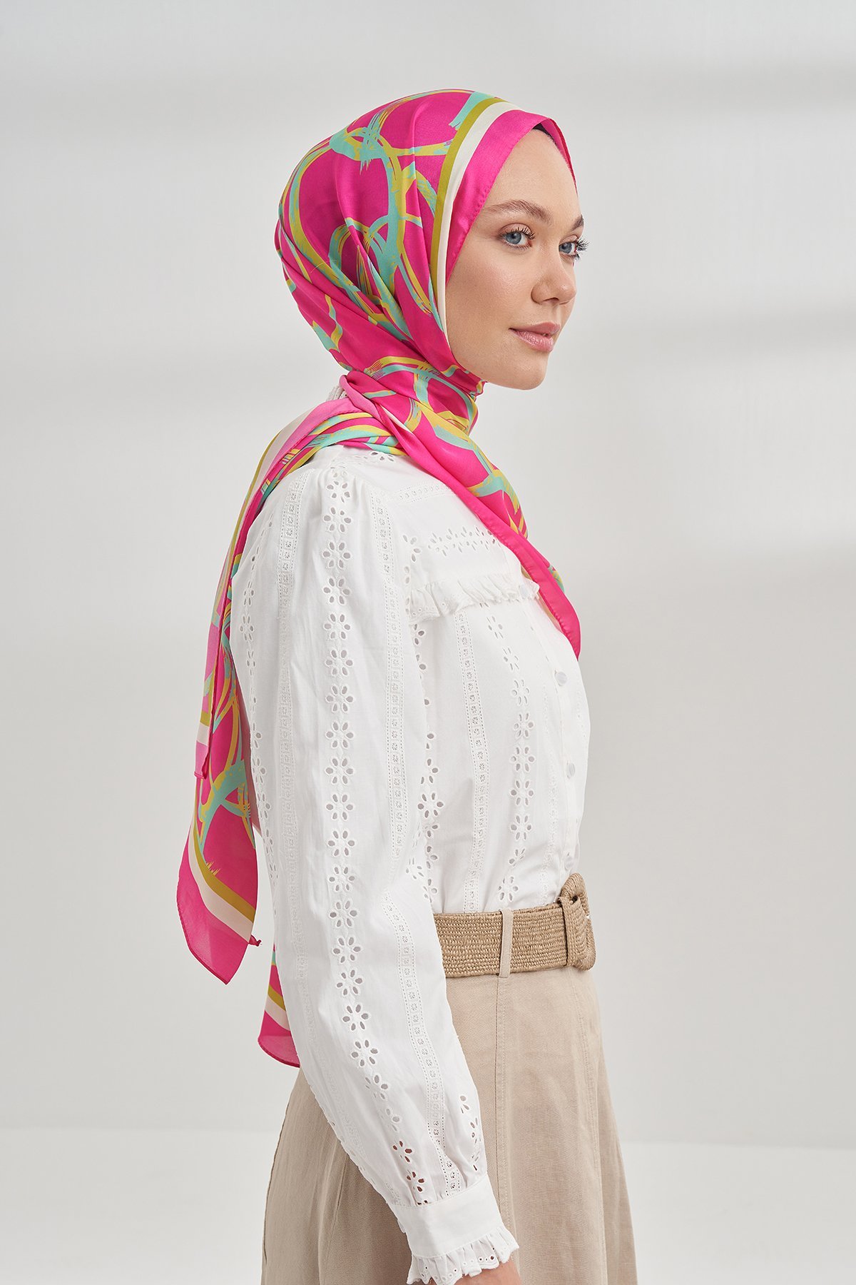 ETHNIC VUAL CIRCLE DESEN ŞAL - FUŞYA
